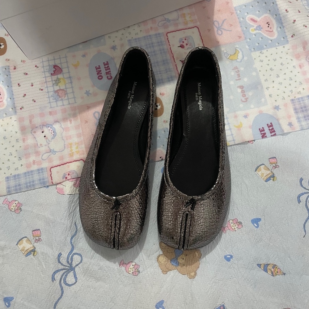 Maison Martin Margiela Metallic Pewter Tabi Ballet Flats
